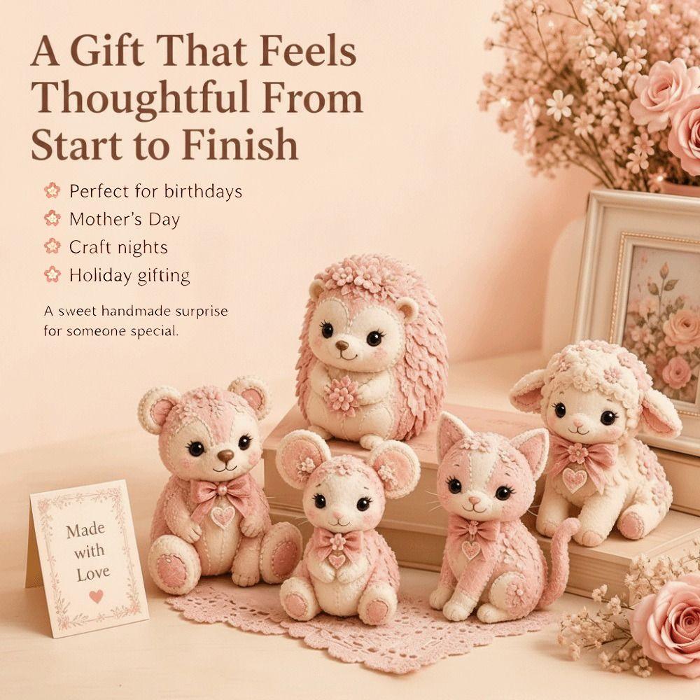 Material Pack DIY Sewing Kit Floral Fabrics Animal Toy Craft Animal Patchwork Set  Home Decoration