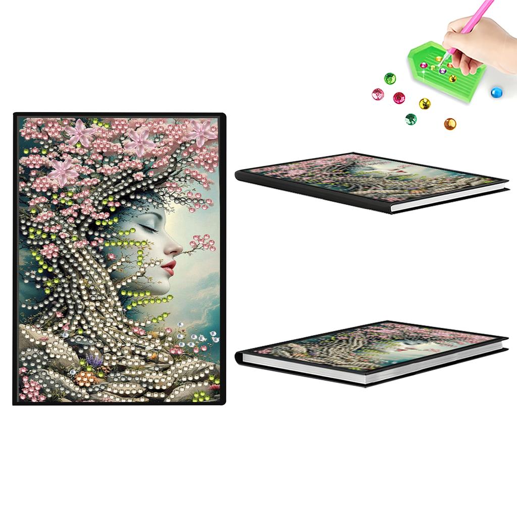 5D DIY Diamond Painting Diary Book Diamond Art Painting Notebook Kit Crystal Notepad Sketchbook for Birthdays Or Christmas Gifts