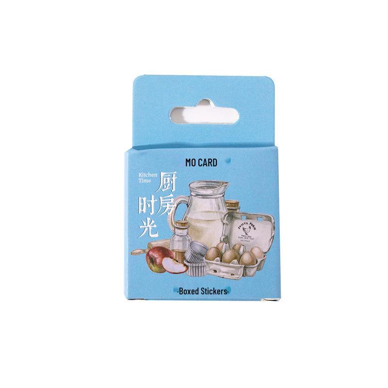 Retro Kitchen Time Journal Sticker Pack - 45 Self-Adhesive Ink Cartridge Sealing Stickers