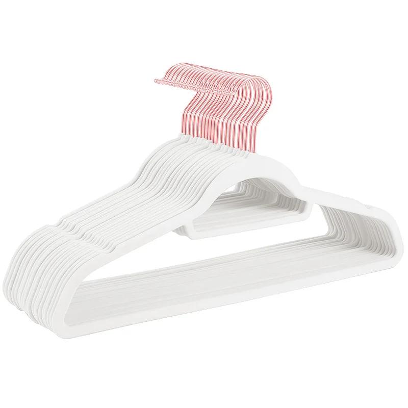 10PCS 45/42cm Flocking Hanger Non-slip Velvet Hanger Clothing Store Coat Without Trace Wardrobe Home Clothing Store Organization