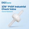 3/16" PVDF Check Valve Non Return Valve Diaphragm One-way Connector Low Flow Resistance Does Not Affect Ozone Dosing Efficiency