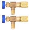 2PCS Refrigeration Valve Air Conditioning Refrigerant Control Valve Fluoride Charging Adapter for R22 R404 R407 1 4SAE