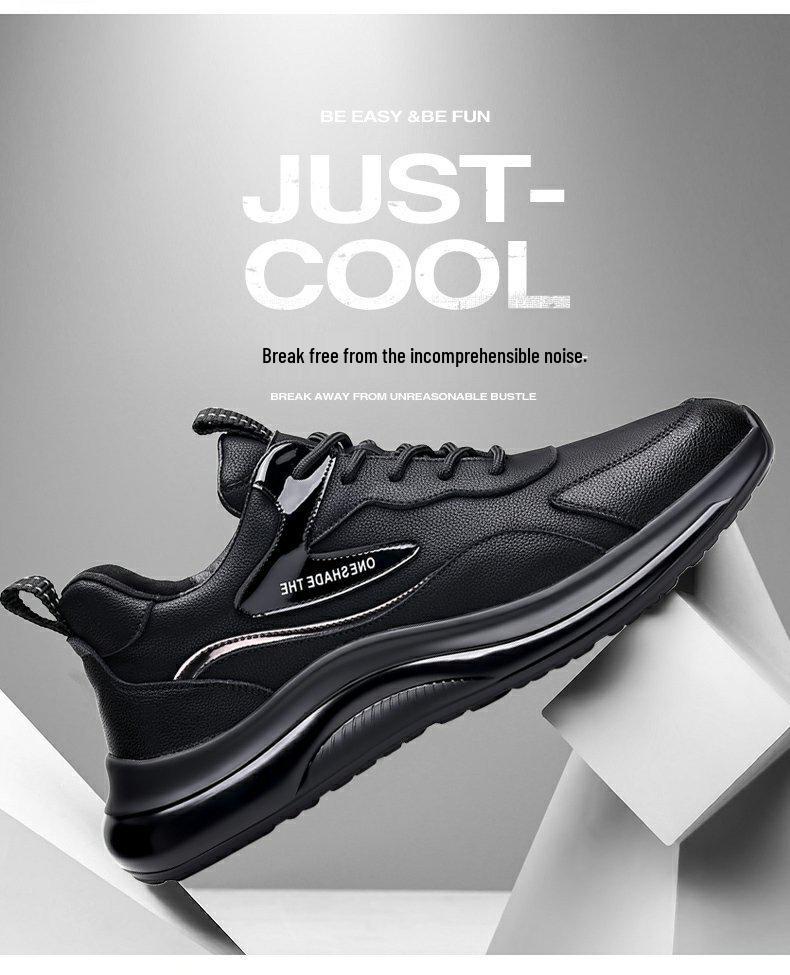 Męskie lekkie oddychające wodoodporne antypoślizgowe sportowe codzienne buty do pracy, miękka skóra, duży rozmiar 45-46.