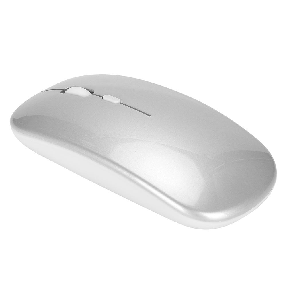 HXSJ M80 2.4G Ergonomic Wireless Rechargeable Silent Mouse with USB Receiver (Silver)
