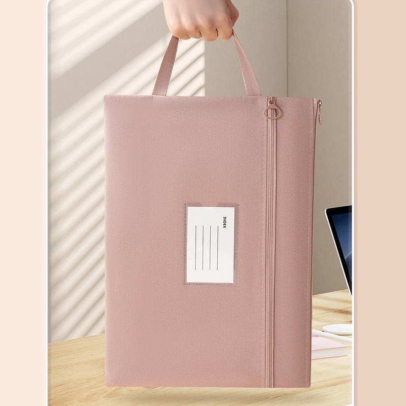 Portable Waterproof File Organizer Double Layers Large Capacity Document Bag For Office School Supplies Travel Storage Oxford Cloth Holder