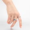 Stylish Blue Heart Shaped Zircon Ring For Women Adjustable Copper Fashion Jewelry