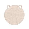 1Pc Cotton Rope Woven Insulation Pad Design Dining Table Tray Mat Insulation Pad Cartoon Cat Ear Shaped Solid Color Dining Table