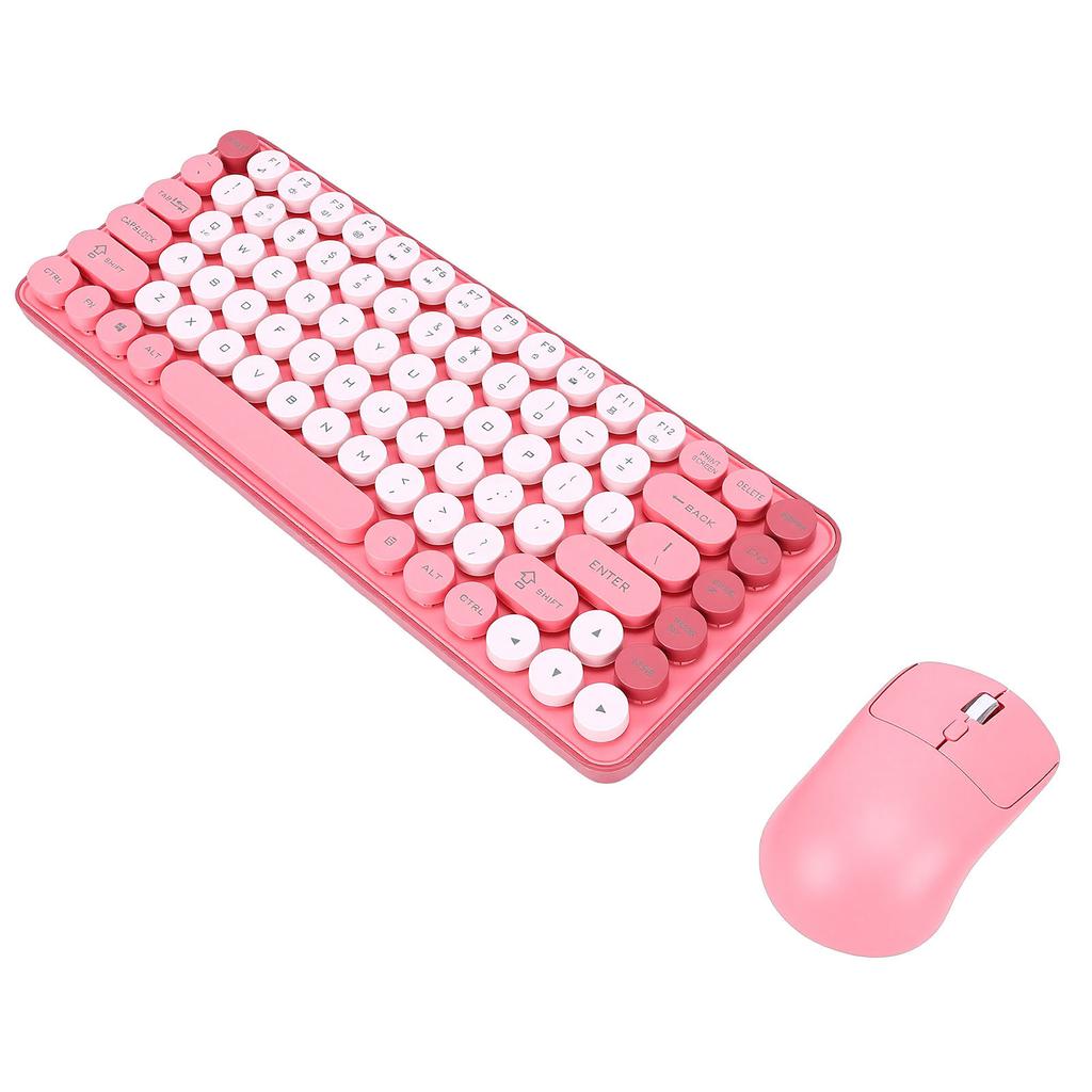 Wireless Bluetooth Keyboard and Mouse Combo 2.4G Dual Mode 85 Key Round Keycaps Keyboard Support for Windows