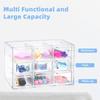 2 Pcs Acrylic Clear Stackable Storage Drawers, Desk Storage Organizer with 9 Mini Drawers, Removable Storage Box with Sticker for Makeup Jewelry
