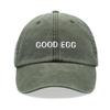 Good Egg Baseball Cap Vintage Washed Cotton Unisex Dad Hat Adjustable Funny Faded Sports Sun Fathers Mothers Day Funny Joke Mum