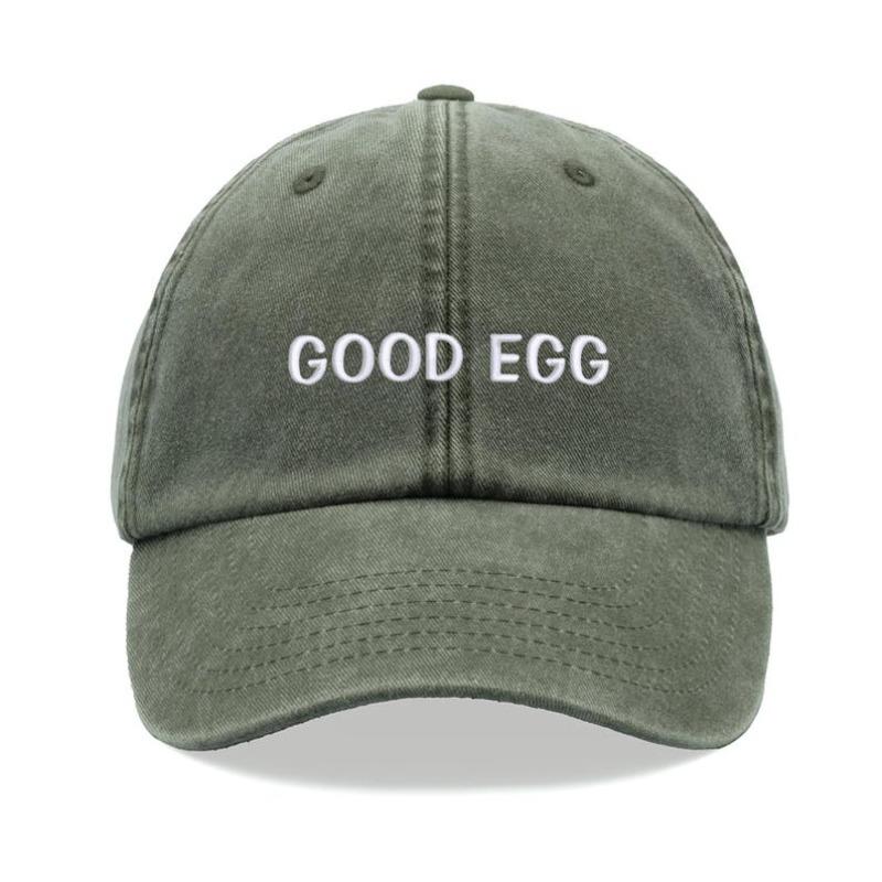 Good Egg Baseball Cap Vintage Washed Cotton Unisex Dad Hat Adjustable Funny Faded Sports Sun Fathers Mothers Day Funny Joke Mum