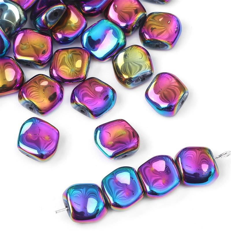 Iridescent Glass Crystal Beads for DIY Hairpin & Necklace Crafting