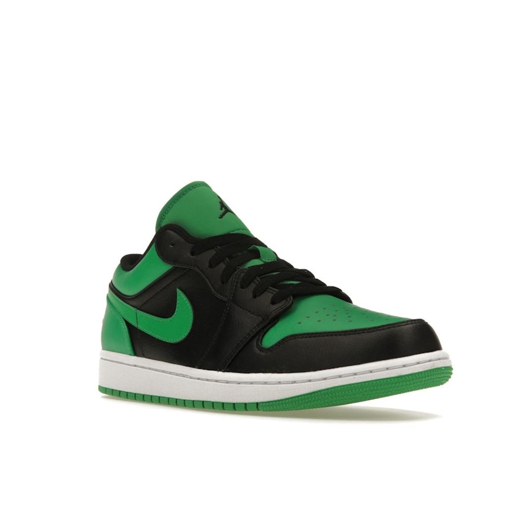 Air Jordan 1 Low Black Lucky Green Men Sneakers White 553558-065