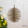 Champagne Gold Christmas Tree Ornaments: Spherical, Pine Cone, and Snowflake Shapes.