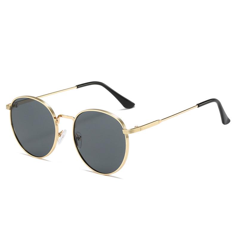 

New Vintage Sunglasses Women Men Round Sun Glasses Female Retro Shades Metal Frame Sunglasses for Male Circular Eyewear MULTI