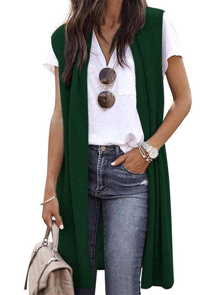 2024 Bestseller Solid Color Fashion Mid-length Vest - Six Colors, Four Sizes Model 8820