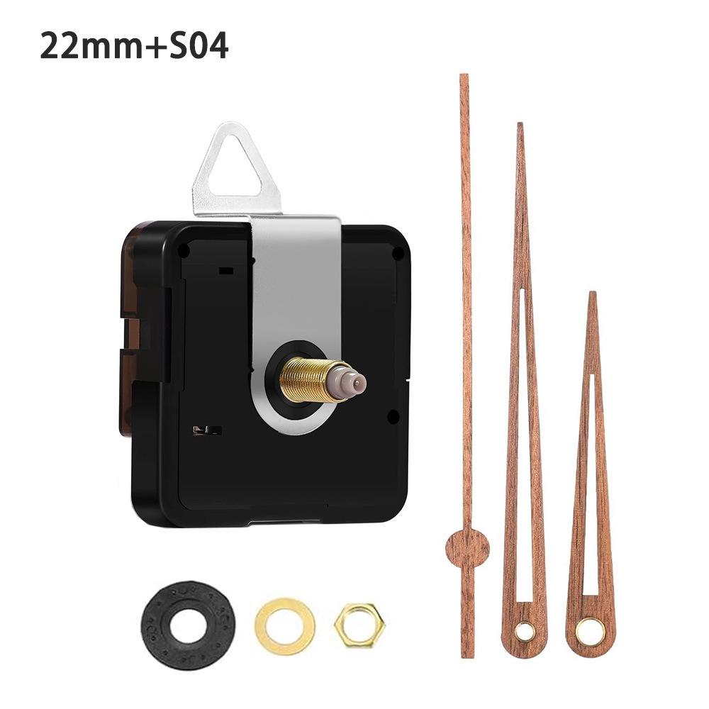 Silent DIY Cross-Border Long Shaft Clock Movement with Walnut Wood Hands - 4 Styles Available