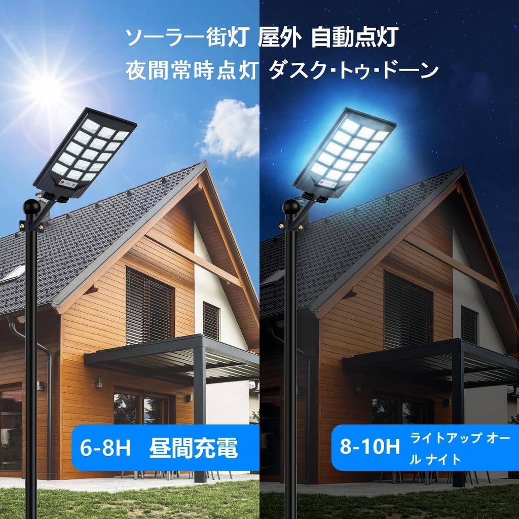 LED Solar Street Outdoor IP66 Solar 8500K Solar Powered Outdoor Dawn To Dawn Waterproof Spotlight with Motion Sensor and Remote Security Light for