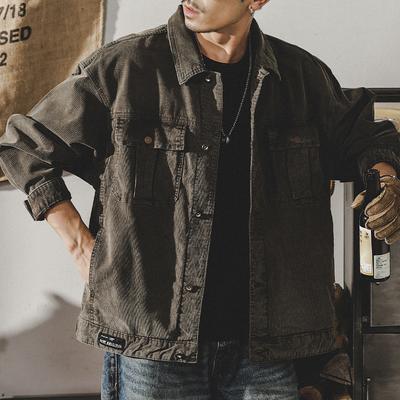 American Heavy Corduroy Retro Jacket Men'S Trendy Brand Velvet Vintage Ami Kaji Tooling Jacket Men