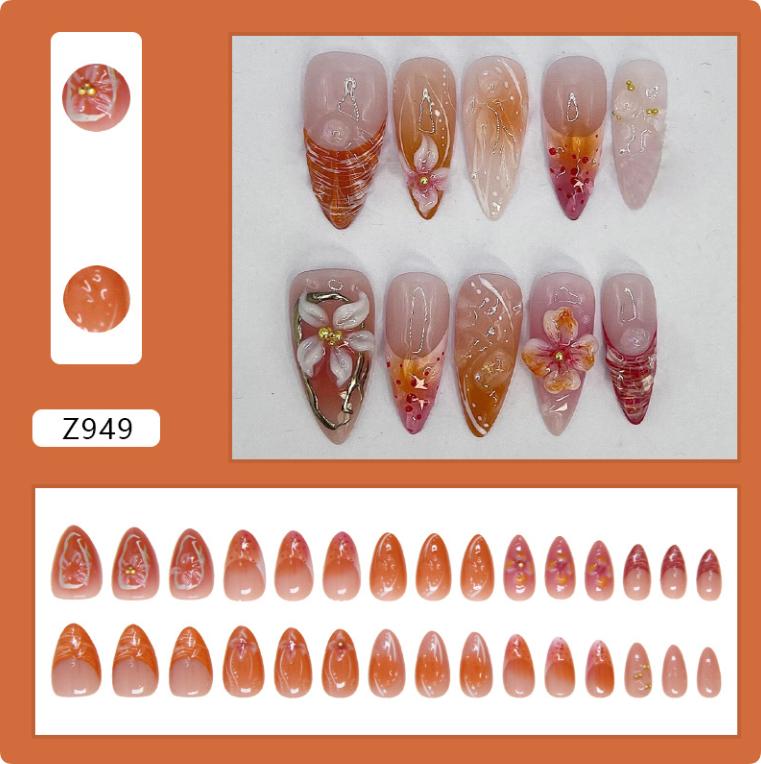 Mode Retro Grünes Katzenauge Press-On Nägel 24 Stück Französischer Stil Falsche Nägel Wiederverwendbare Nagelspitzen Für Frauen Nagelkunst Zubehör