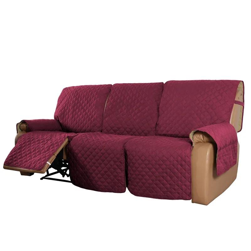 1/2/3 Seater Recliner Sofa Cover Pet Kids Dog Sofa Mat Solid Lounger Couch Towel Armchair Covers  Relax Sofa Slipcovers
