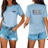 Casual fashion front and rear printing loose round neck short sleeves