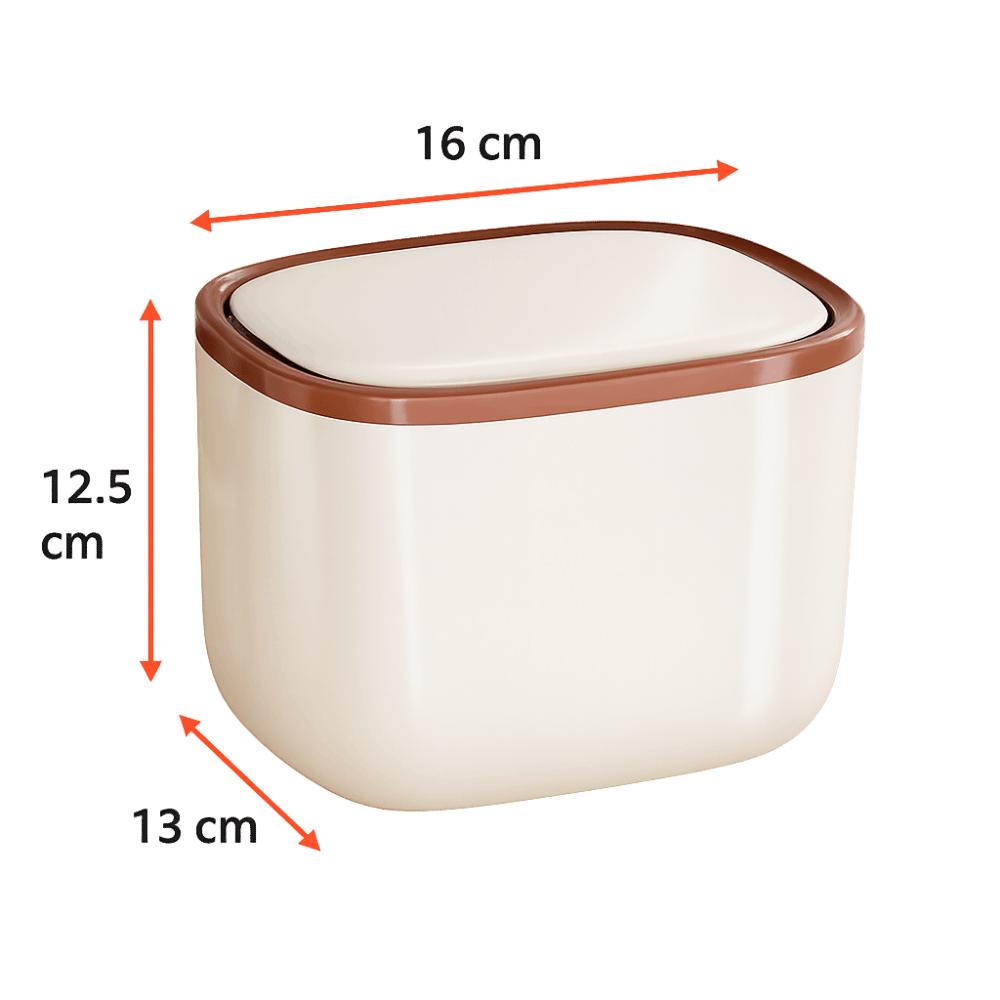 Sealed Desktop Trash Bin Household Press Storage Case Mini Paper Basket  Living Room