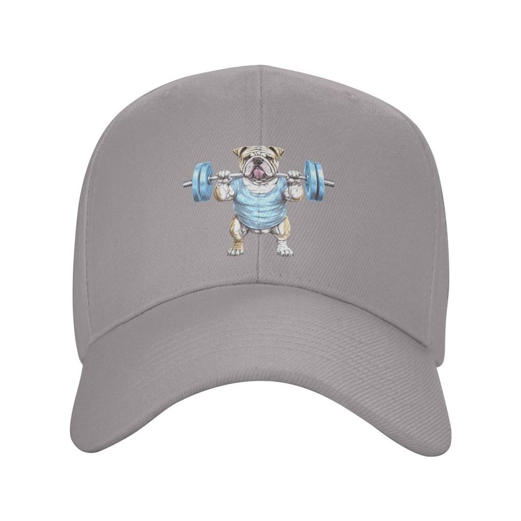 Pet English Bulldog Animal Weightlifting Baseball Caps Fashion Men Women Hats Outdoor Cap Streetwear Baseball Hat Casquette
