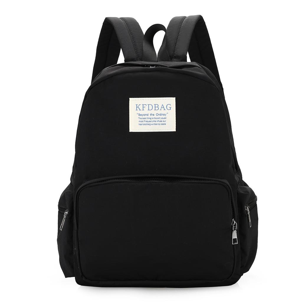 Schoolbag Korean version ins simple solid color backpack Harajuku style big face backpack junior high school college student lightweight versatile
