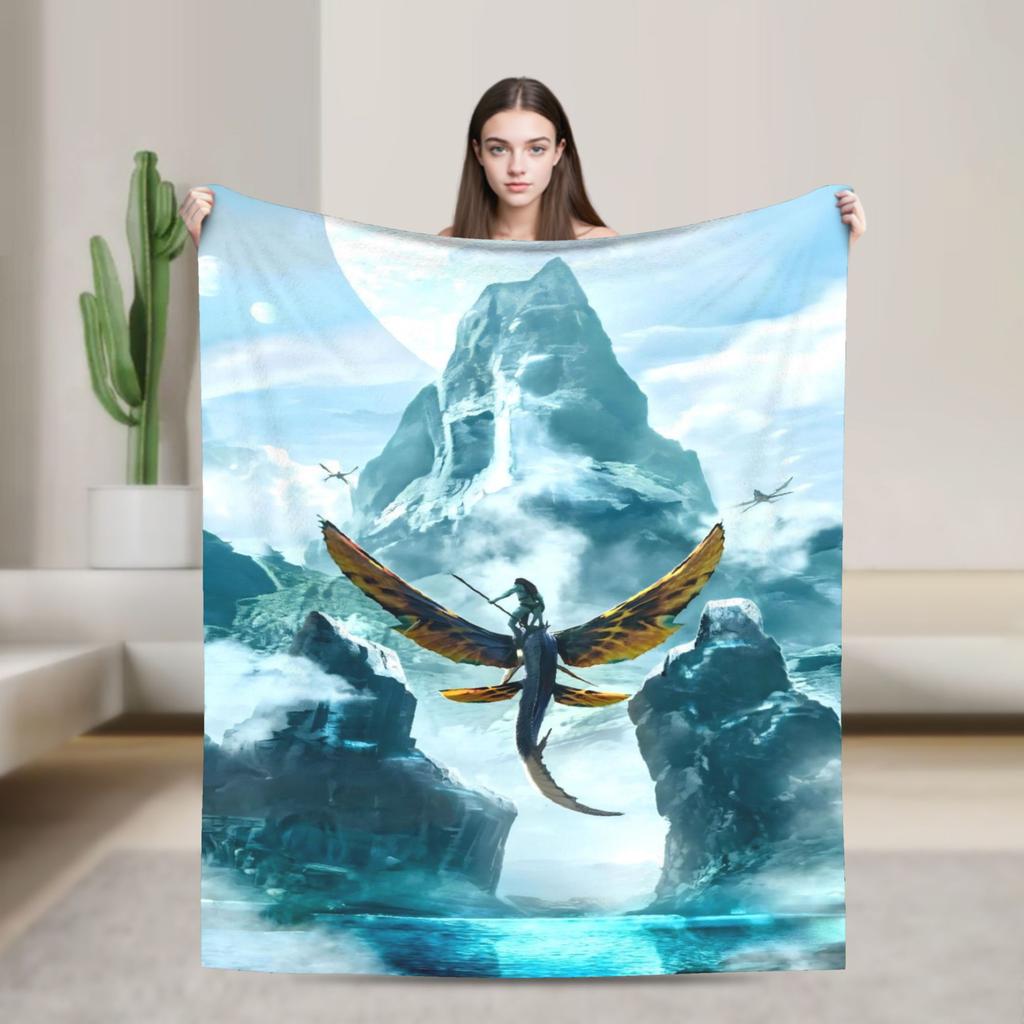 2025 Avatar 3 Movie Knitted Blanket   Fuzzy Throw Blanket Bed Sofa Personalised Soft Warm Bedsprea