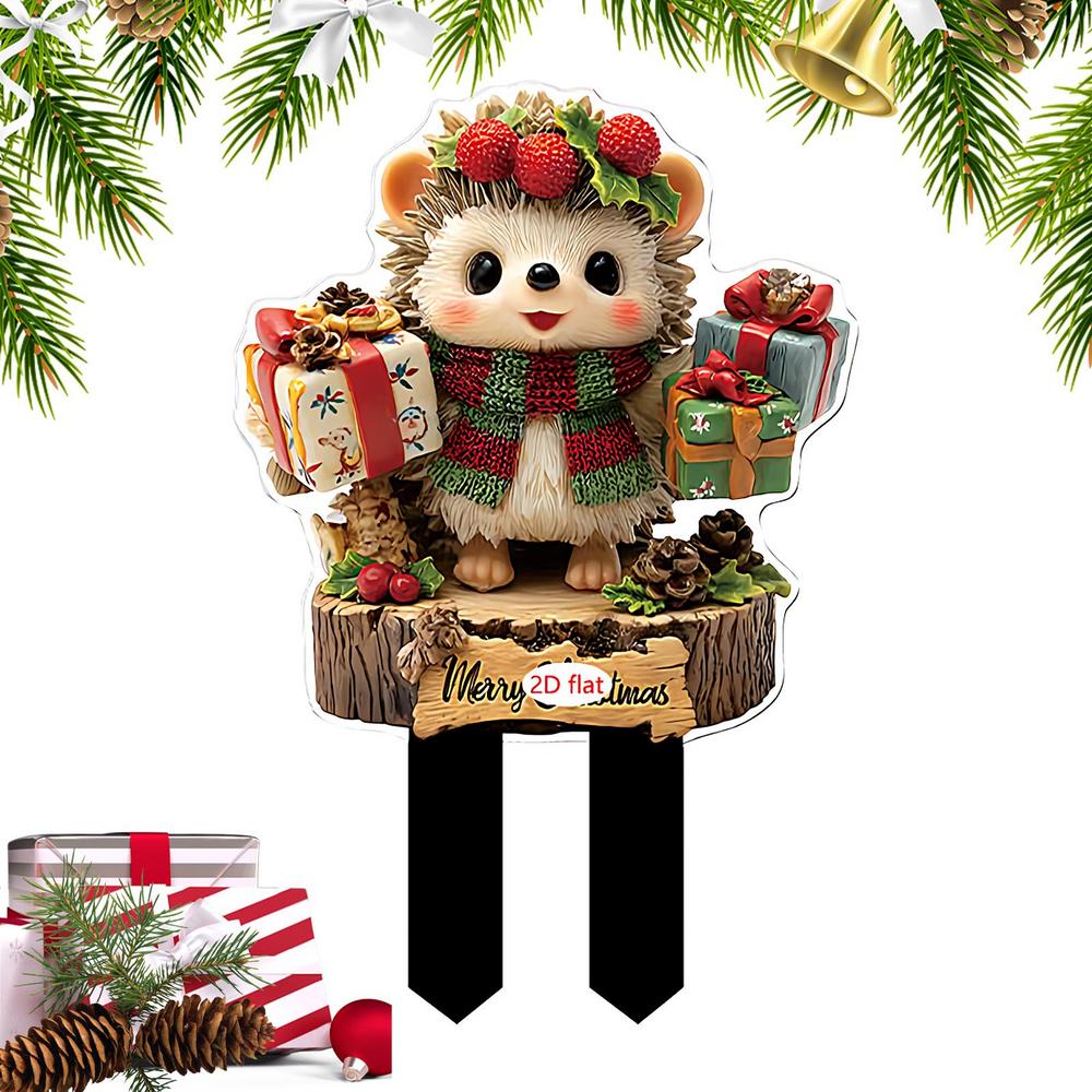 Christmas Decorations Outdoor Stakes Decorative Garden Stakes For Christmas Decor 2D Flat Acrylic Party Supplies For Planter