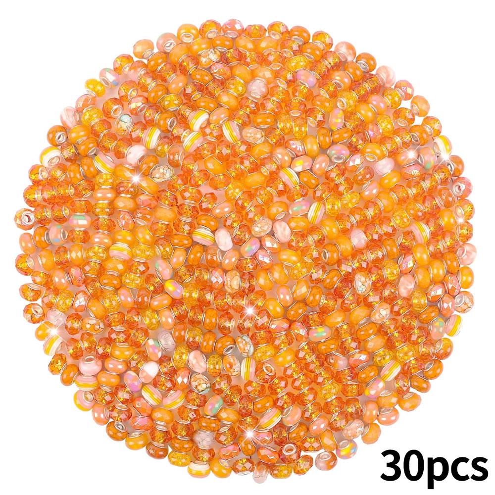 Mărgele cu găuri mari în stil european de rășină 30/50/100, margele distanțiere pentru producția de bijuterii, diverse margele mari europene libere și colorate