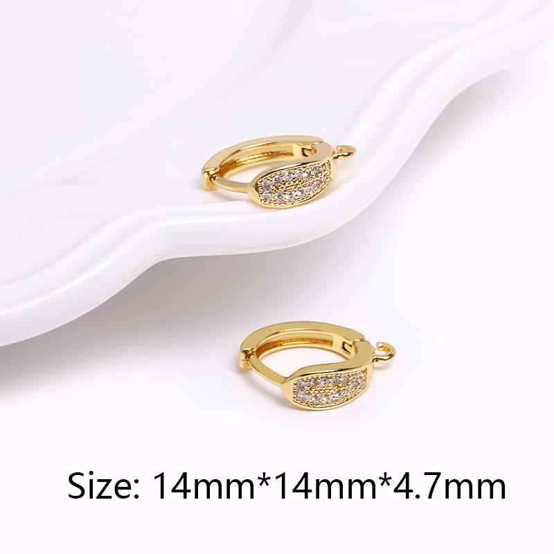 

Trendy Earring Hooks For Earring Making Supplies,18K Gold Plated Hoop Earring Clasps Accessories DIY Jewellery Making Supplies 2 pieces