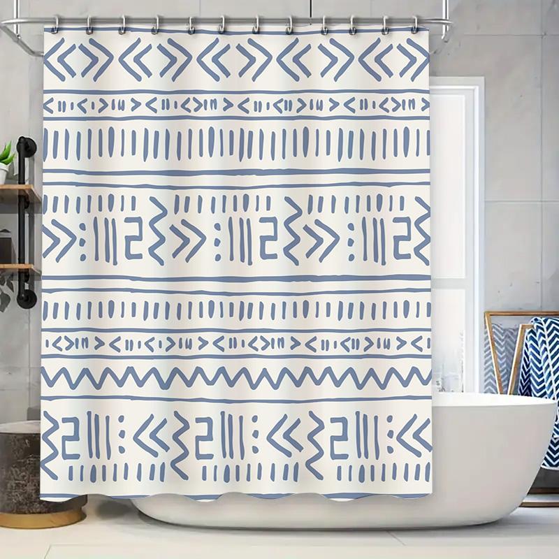 

Modern Blue White Bath Shower Curtain Waterproof Fabric Decorative Bathroom Hanging Shower Curtains for Home Decoration 180x245c 90x180cm