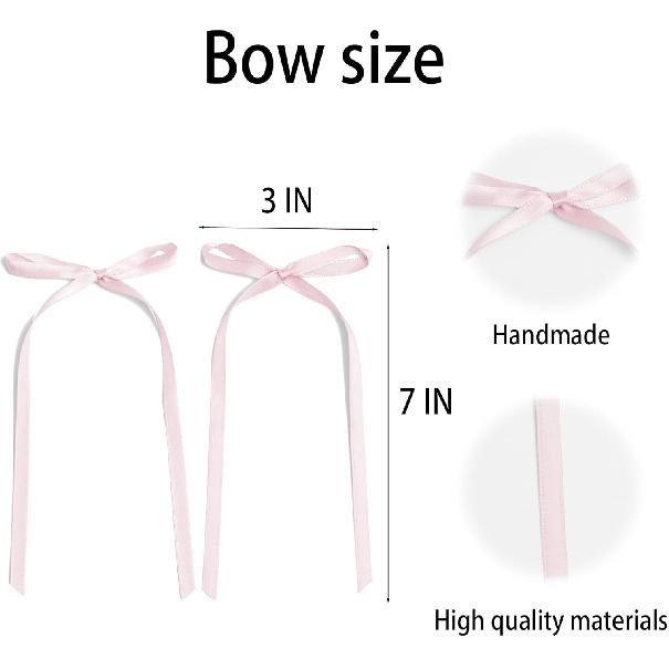30 Pack Pink Ribbon Bow Cake Toppers Birthday Decorations Coquette Bow Cupcake Toppers for Cake Dessert Wedding Bridal Balloon Wall Party Supplies