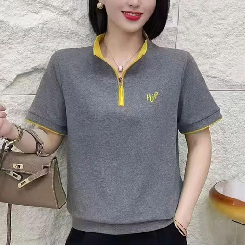 

Elegant Summer Slimming Women s Casual Short-Sleeve T-Shirt 4XL [for 150-160 jin]