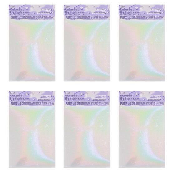 6 Blatt Irisierender Traum Holografischer Aufkleber für Journale Wasserdichte Scrapbooking-Aufkleber Transparenter Untergrund für Collage Versiegelung Dekoration