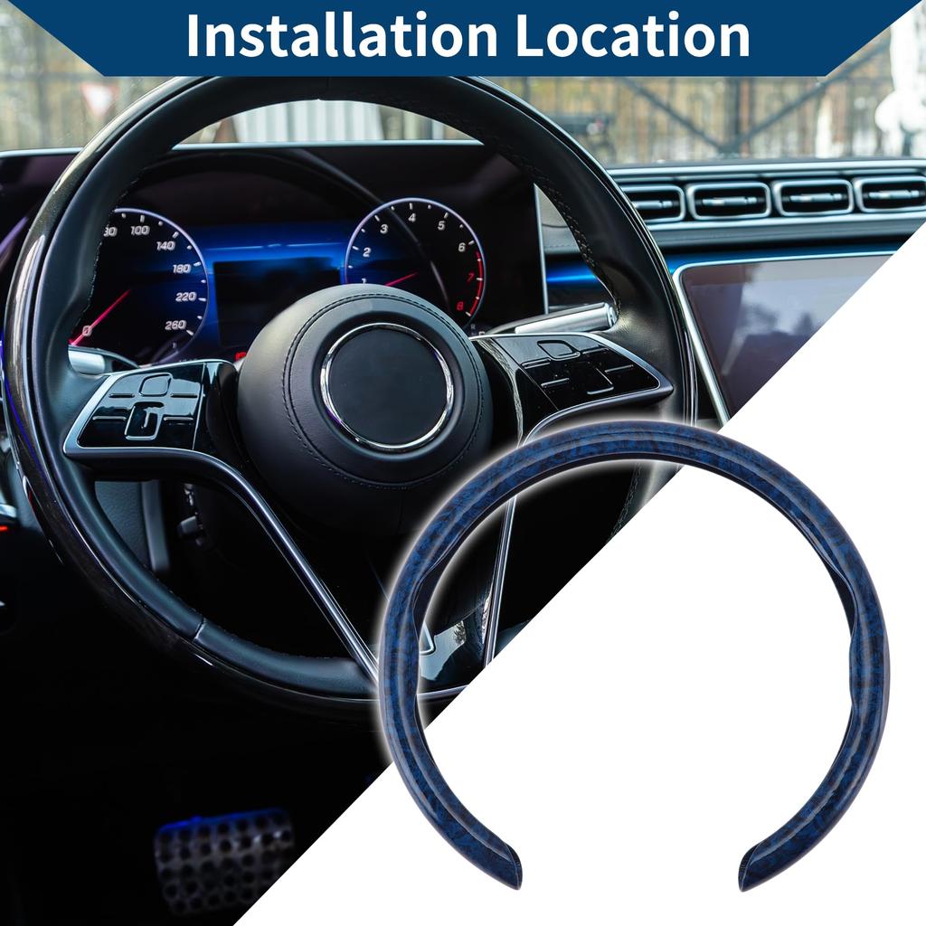 X AUTOHAUX Universal Car Steering Wheel PU Synthetic Easy Blue Peach 1 Piece Cover, Leather, Durable, Heat-Resistant, 38cm, Installation, Texture,