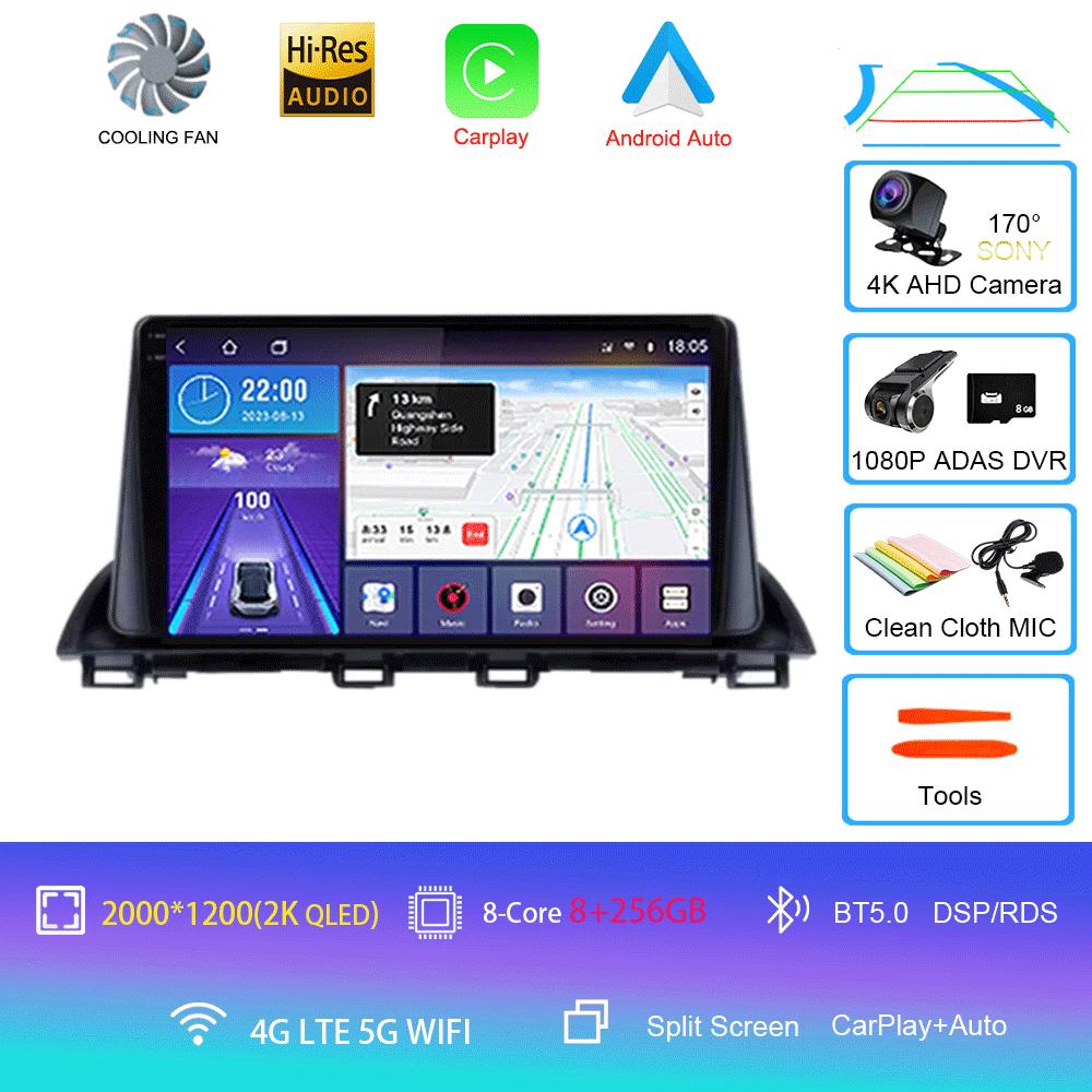 Car Radio Android 14 Carplay For Mazda 3 Axela 2013 2014 2015 2016 2017 2018 Navigation GPS Multimedia Player WiFi+4G Stereo BT