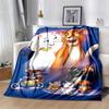 1pc The Aristocats Print Blanket, Cute Cartoon Design, Living Room Home Decoration Sofa Travel Soft and Cozy