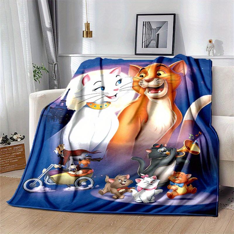 

1pc The Aristocats Print Blanket, Cute Cartoon Design, Living Room Home Decoration Sofa Travel Soft and Cozy 130cmx150cm