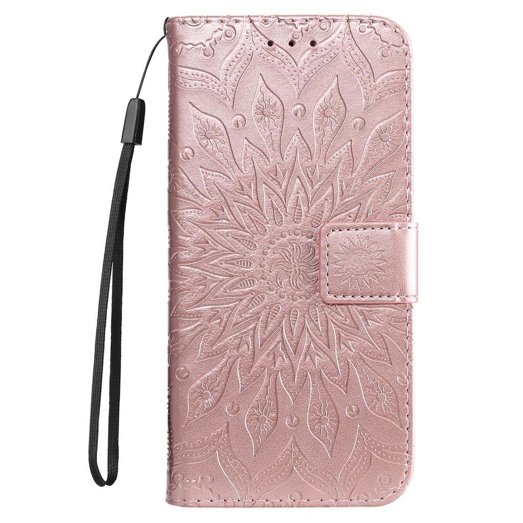 Applicable Motorola Edge 60 Fusion Embossed Mobile Phone Case Sun Flower Flip Leather Case Insert Card Money