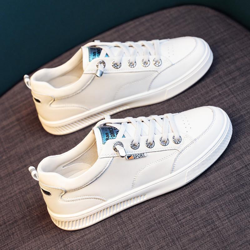 

Маленькие белые туфли женские 2025 весенние новые туфли универсальные одинарные туфли мягкая кожа кеды на плоской подошве повседневные спортивные женские туфли 40 зелёный