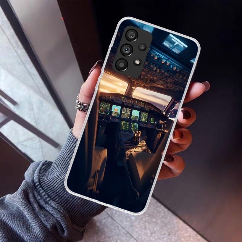 

Aviation Aeroplane Pilot Cockpit Phone Case For Samsung Galaxy A12 A52S A42 A32 A22 A51 A50 Note 20 Ultra 10 S10 Plus A71 A70 A3 Samsung Note 20Ultra