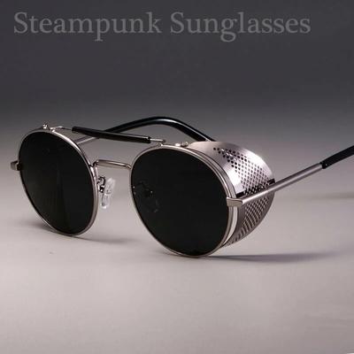 Retro Round Metal Sunglasses Steampunk Men Women Trend Brand Designer Vintage Sun Glasses UV400 Protection Eyewear