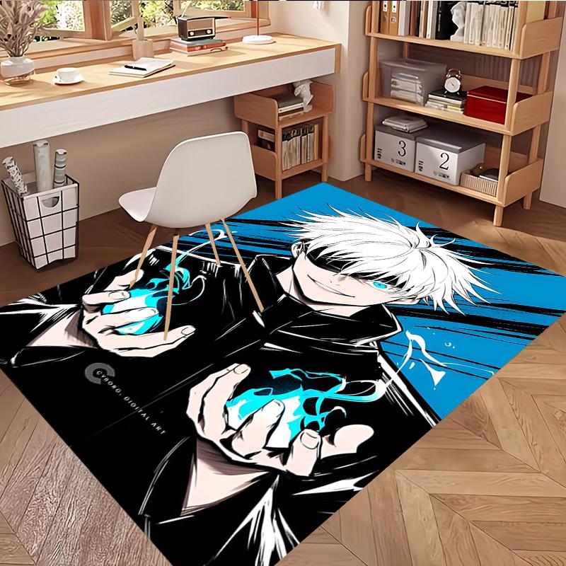 Jujutsu Kaisen Print Rug, Washable Floor Carpet, For Entryway Dorm Laundry Room Office Study, Home Decor Birthday Christmas Gift