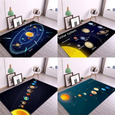 Tapete Space Planet Tapete Menino Quarto Tapete Antiderrapante Banheiro Decoração de Casa Tapete de Piso para Rastejar