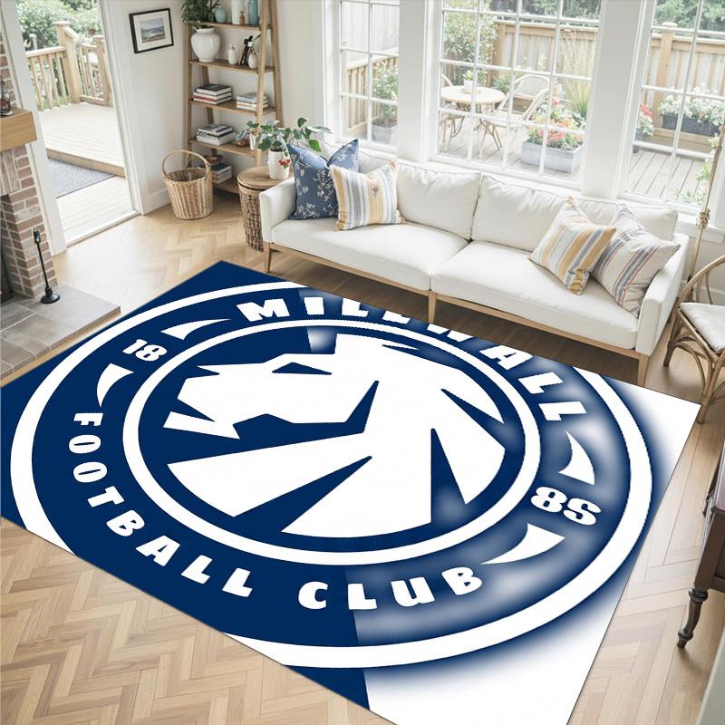 Millwall Football Design Crystal Velvet Carpet Cozy Non?Slip Printed Rug For Bedroom Living Room Entrance