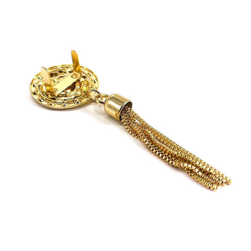 Diy Exquisite Metal Buckle Clasp Bag Purse Hat Decor With Tassel Hardware Leather Craft Woven Bag Accessories Bag Pendant