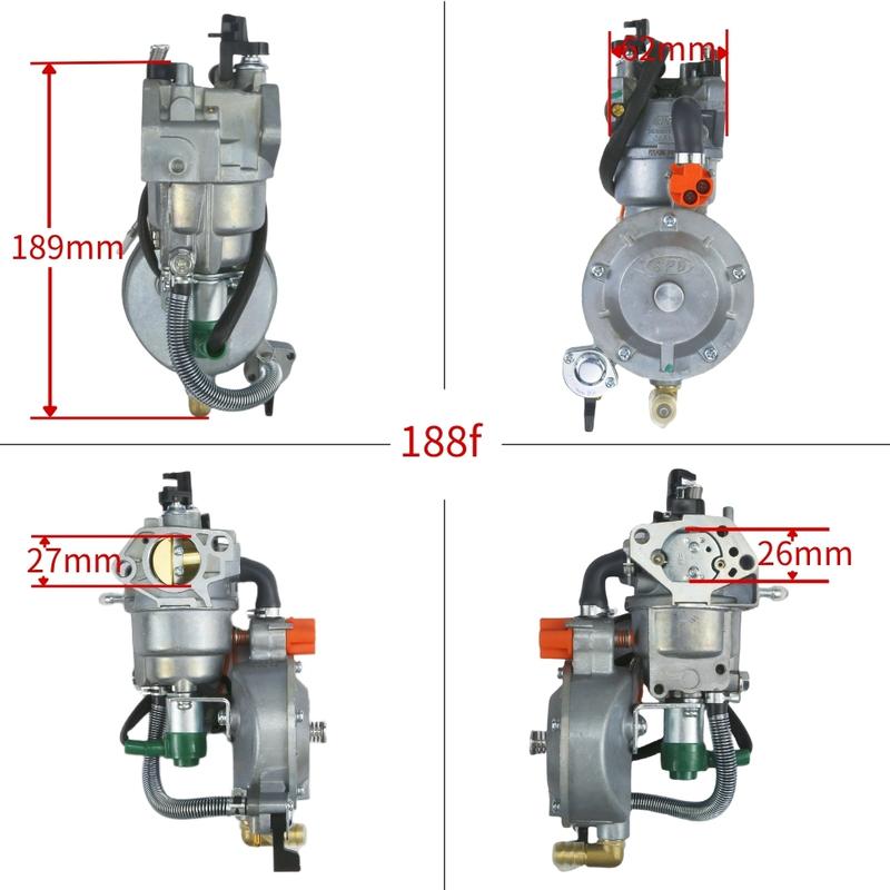 For Honda GX390 GX340 188F LPG CNG 4.5‑5.5KW Petrol Gas Small Engines Generator Dual Fuel Carburetor Manual Choke